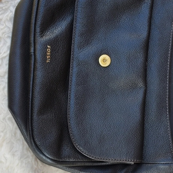 Fossil.Black Pebbled leather xbody shoulder‎ bag - Picture 7 of 16